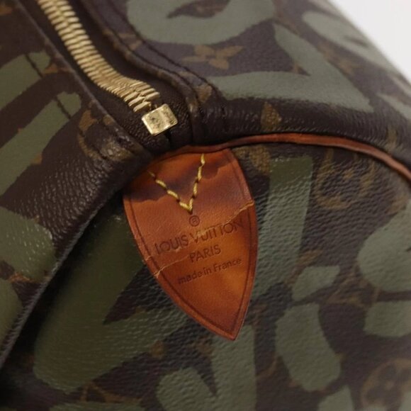 LOUIS VUITTON Monogram Graffiti Keepall 50 Boston Bag Khaki - Picture 12 of 16